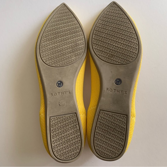 Rothy’s Yellow Pointed Toe Ballet Flats Sunshine Yellow recycled - Picture 5 of 9